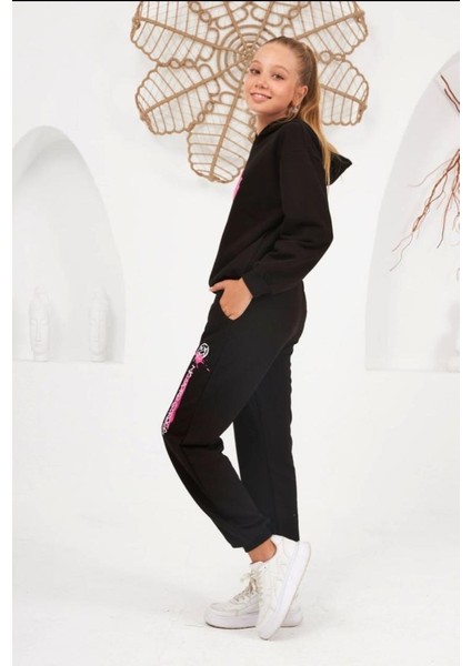 Kız Çocuk Siyah Eşofman Takımı