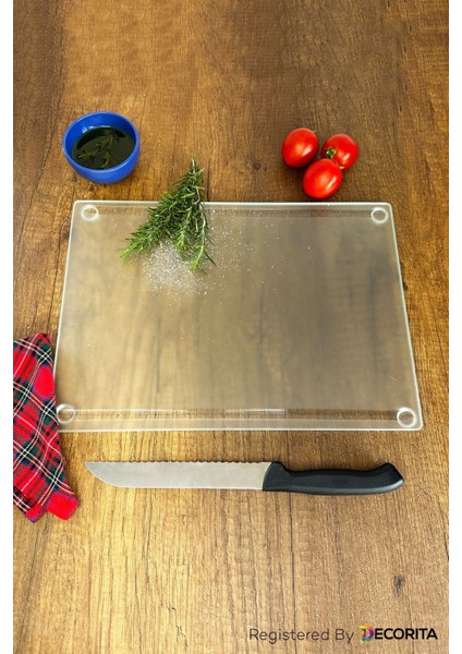 TeknoTrust Kanallı Cam Kesme Tahtası, 25x35 cm, dayanıklı, şık ve kullanışlı mutfak gereci fiyatları