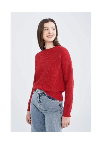 Regular Fit Basic Uzun Kollu Selanik Örgü Kazak H6905AZ22AU
