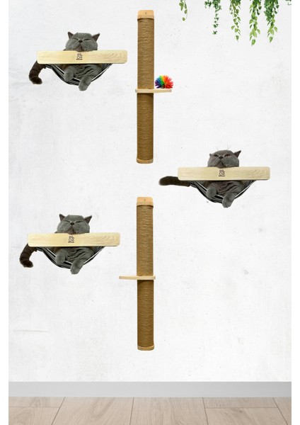 Kedi Yuvası, Kedi Yatağı, ve Kedi Duvar Yatağı, Kedi Hamağı, Ahşap Modern Kedi Yatağı, Bushop Red Odin Serisi