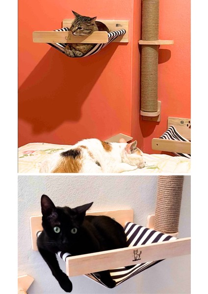 Kedi Yuvası, Kedi Yatağı, ve Kedi Duvar Yatağı, Kedi Hamağı, Ahşap Modern Kedi Yatağı, Bushop Red Odin Serisi