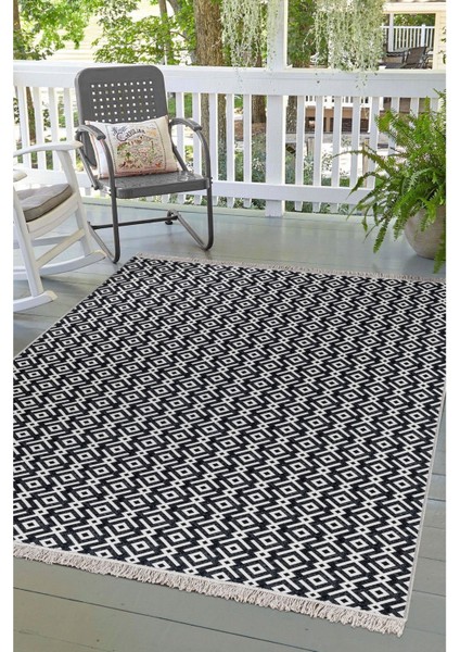 Arya Vl Çift Taraflı,katlanabilir,yıkanabilir, Pamuk Salon,oturma Odası,balkon Kilim Kremantrasit2 120 x 180 cm fırsatları