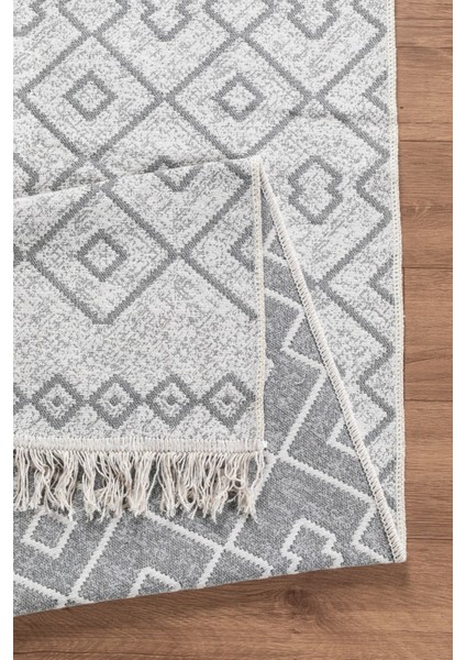 Arya Vl Çift Taraflı,katlanabilir,yıkanabilir, Pamuk Salon,oturma Odası,balkon Kilim Kremgri3 80 x 400 cm