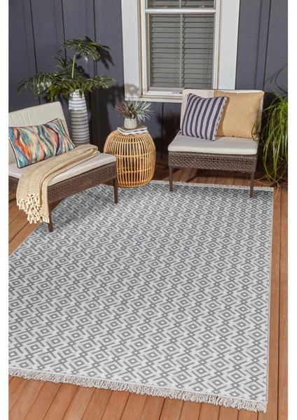 Arya Vl Çift Taraflı,katlanabilir,yıkanabilir, Pamuk Salon,oturma Odası,balkon Kilim Kremgri2 80 x 150 cm