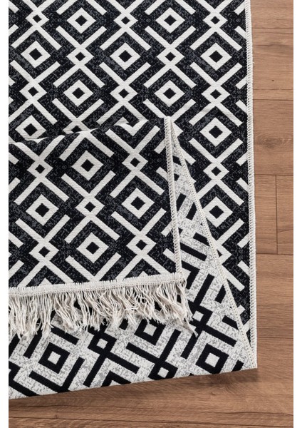 Arya Vl Çift Taraflı,katlanabilir,yıkanabilir, Pamuk Salon,oturma Odası,balkon Kilim Kremantrasit2 100 x 200 cm