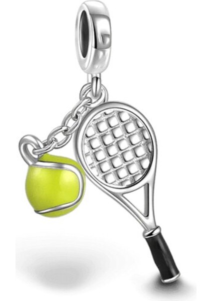 Tenis Raketi ve Topu Sallantılı Charm