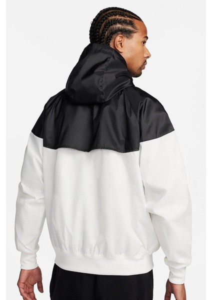 Windrunner Full Zip Jacket Kapüşonlu Erkek Ceket Rüzgarlık Siyah Krem fiyatları
