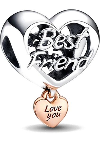 Best Friend Yazılı Kalp Sallantılı Charm