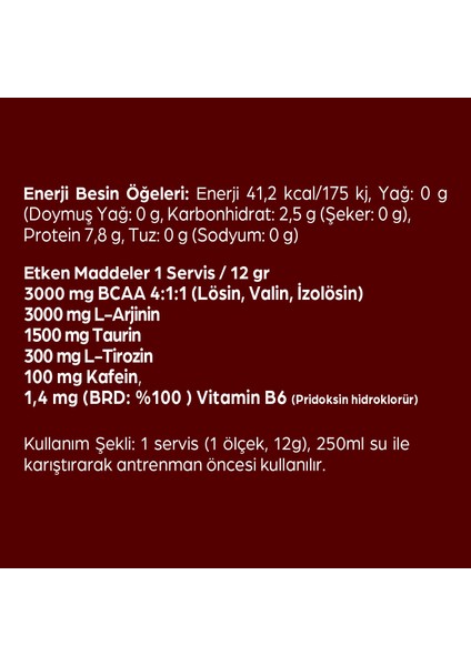 Amino Beat Bcaa L-Arjinin Kafein Tirozin 144 Gr 12 Servis Vişne&Çilek Aromalı fiyatları