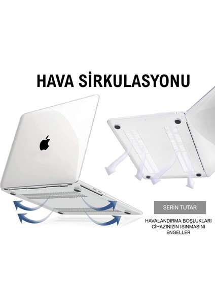 Klassegear Macbook Pro 13" 2020-2022 M1-M2 Çip A1706-A1708--A2159-A2251-A2289-A2338 Uyumlu Kapak Koruma Kılıfı