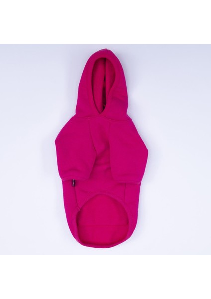 Pembe Fuşya Kanguru Cepli Orta Büyük Irk Köpek Hoodie- Sweatshirt Büyük Köpek Kıyafeti(18-40 kg Aralığı Orta Büyük Irklar )