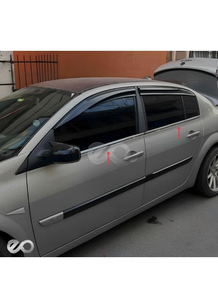 Renault Megane 2 Krom Cam Çıtası 2004-2010 Arası P. Çelik (sedan)