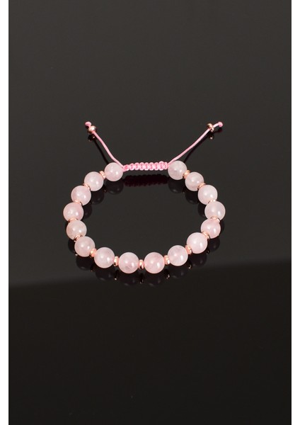 Pembe Kuvars Doğal Taş Makrome Örme Bileklik fırsatları