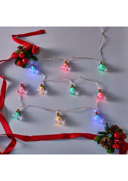 New Year Yılbaşı Ampullü LED Şerit 2 Metre