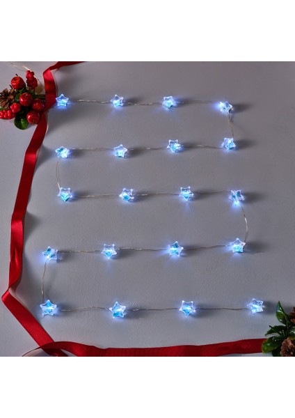 New Year Yılbaşı Yıldızlı LED Şerit 2,5 Metre