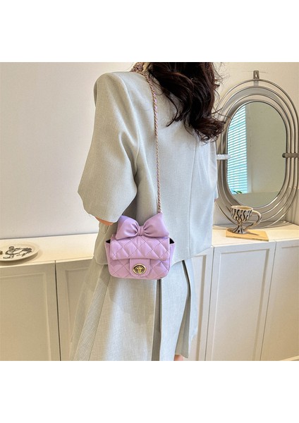 Taze Çapraz Askılı Omuz Çantası, Basit, Şık ve Sevimli Küçük Çanta, Kadın Niş Eşkenar Dörtgen Zincir Küçük Kare Çanta (Yurt Dışından)