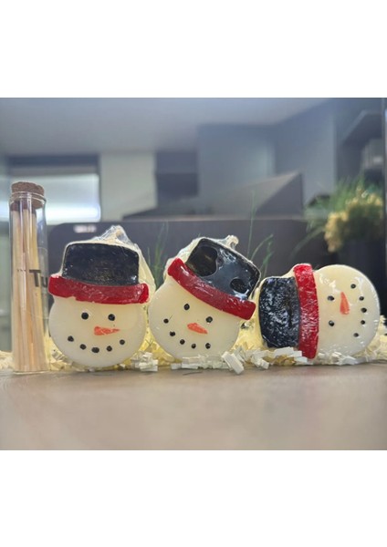 3’lü Kardanadam Mum Dekoratif, Yeniyıl, Yılbaşı, Christmas Temalı Mum fırsatları