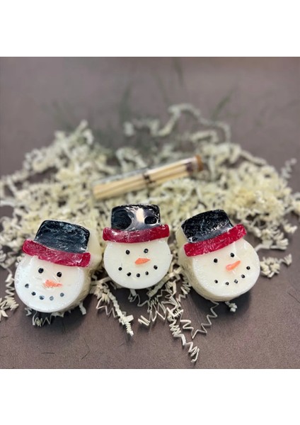 3’lü Kardanadam Mum Dekoratif, Yeniyıl, Yılbaşı, Christmas Temalı Mum modelleri