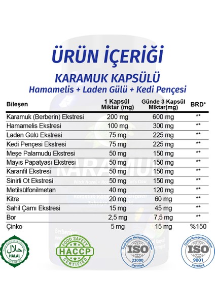 Karamuk Kapsül (BERBERİN CAPSULE)