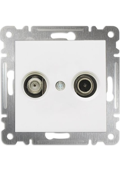 Tv-Sat Prizi 1db Mekanizma+Kapak Defne Beyaz