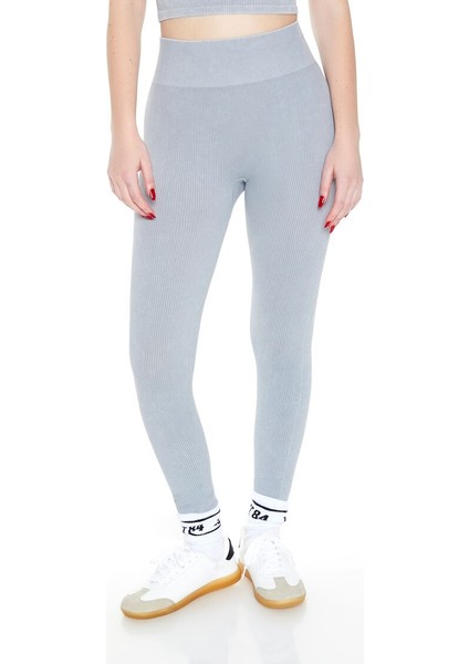F21 Mineral Wash Ribanalı Tayt