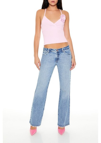 Çiçek Desenli Triko Askılı Üst modelleri