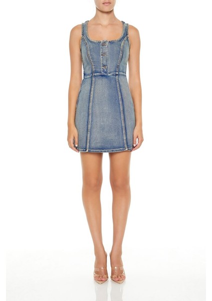 F21 Denim Mini Elbise