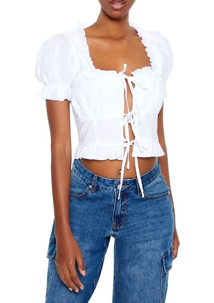 Bağlama Detaylı Fiyonklu Kısa Üst fiyatları