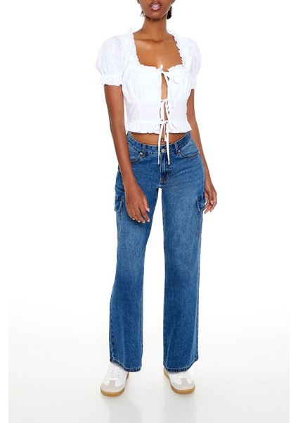 Bağlama Detaylı Fiyonklu Kısa Üst fırsatları