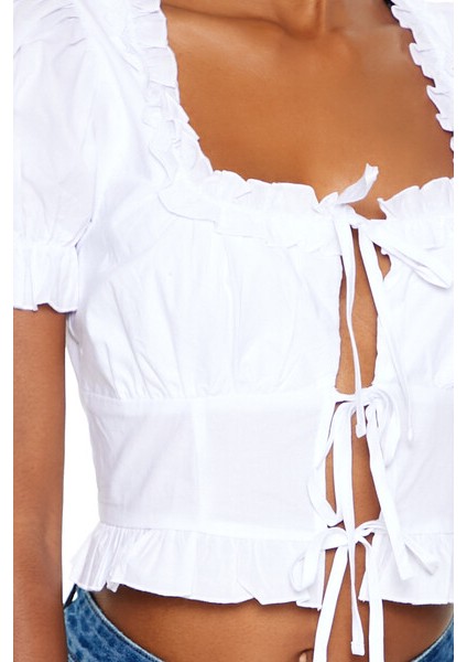 Bağlama Detaylı Fiyonklu Kısa Üst indirimleri