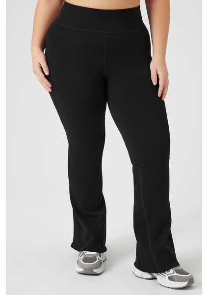 F21 Plus Size Active Dikişsiz Flare Tayt