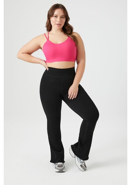 F21 Plus Size Active Dikişsiz Flare Tayt