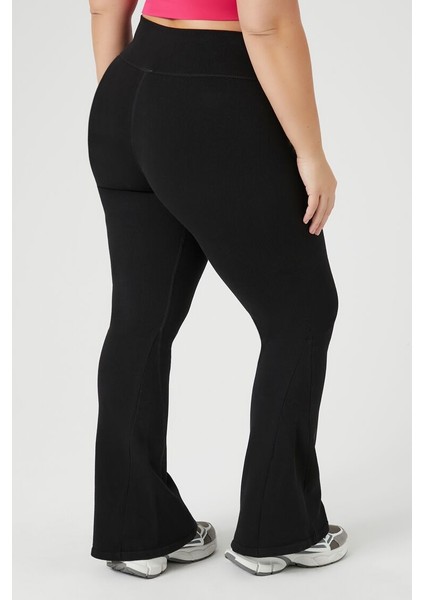F21 Plus Size Active Dikişsiz Flare Tayt