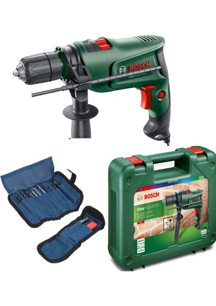 Darbeli Matkap 600 Watt + 23 Parça Matkap ve Vidalama Ucu