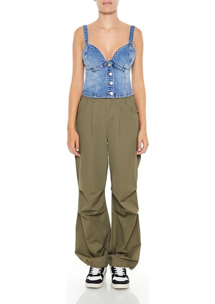 F21 Kalp Yaka Denim Büstiyer fırsatları