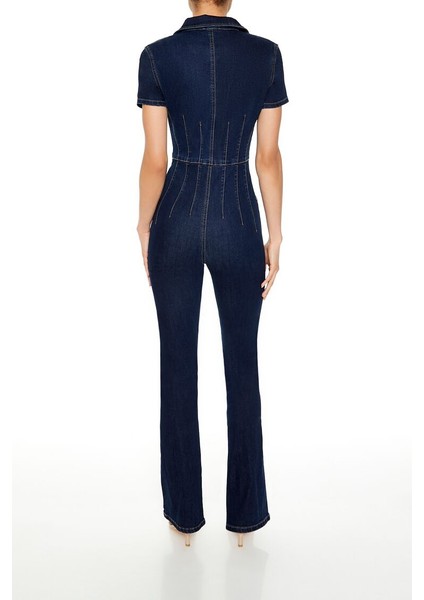 F21 Denim Kısa Kollu Tulum