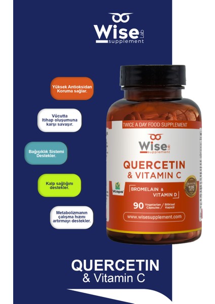 Quercetin & Bromelain Vitamin C Vitamin D 90 Bitkisel Kapsül