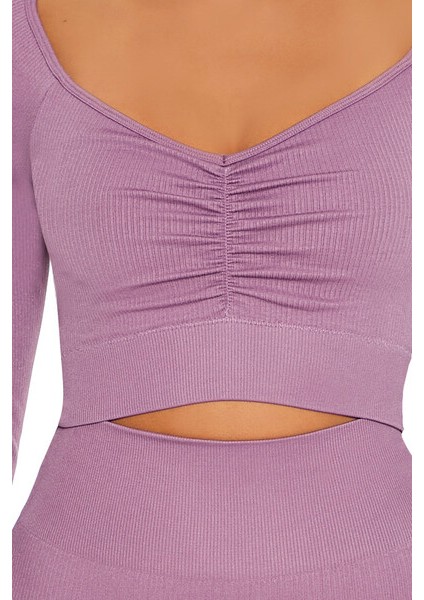 F21 Active Uzun Kollu Crop Tişört modelleri
