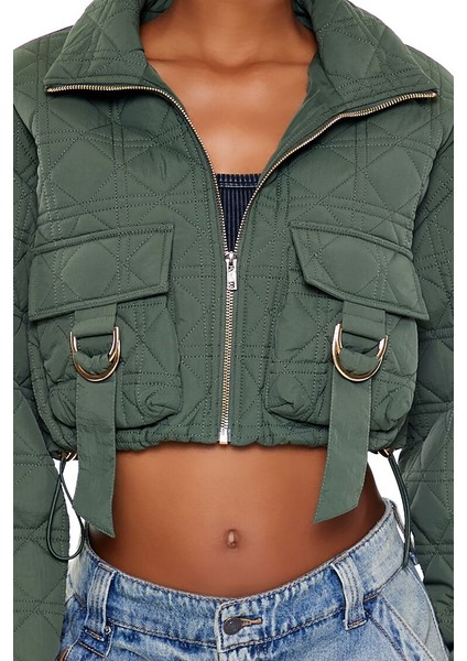Kapitone Crop Bomber Ceket fırsatları
