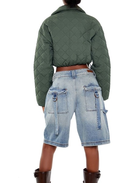 Kapitone Crop Bomber Ceket