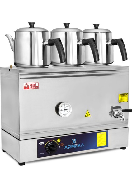 Platin 40 L Pleytsiz Çay Kazanı Kahveci Kazanı Kahve ve Çay Ocağı Inox Sanayi Tipi