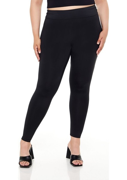 F21 Plus Size Katlanma Detaylı Tayt