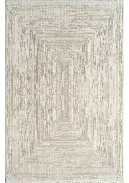 Voyage KJ05A Krem Viskon Akrilik Yumuşak Dokulu Modern Halı