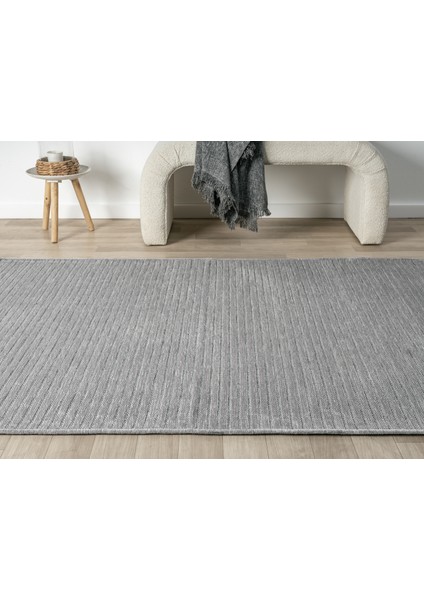 Aura Fitil Grey- Pamuklu Yıkanabilir Kilim