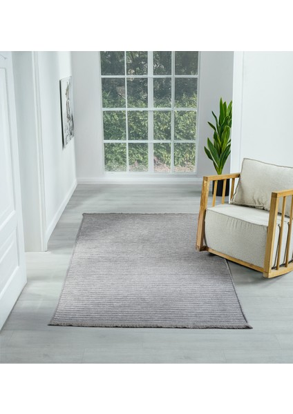 Aura Fitil Grey- Pamuklu Yıkanabilir Kilim