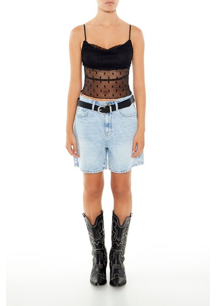 F21 Puantiye Desenli Büstiyer