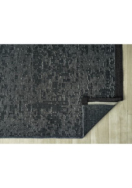 Aura Pixel Antrasit Grey- Pamuklu Yıkanabilir Kilim