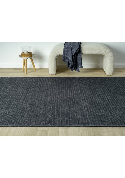 Aura Fitil Antrasit Grey- Pamuklu Yıkanabilir Kilim