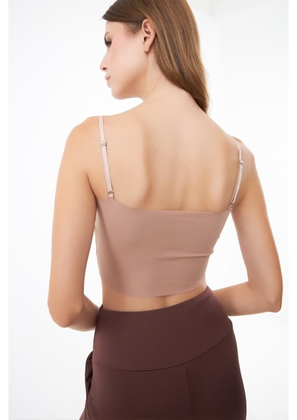 Ayarlanabilir Ince Askılı Lazer Kesim Crop Büstiyer 3'lü Paket-7 modelleri