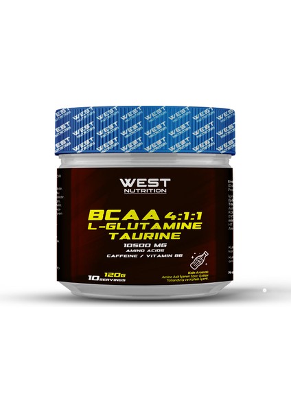 Bcaa L-Glutamin Taurin Kafein 120 Gr 10 Servis Kola Aromalı